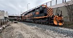 WE 7013 shoves into the siding at Summit St. aka Rock Cut Siding.